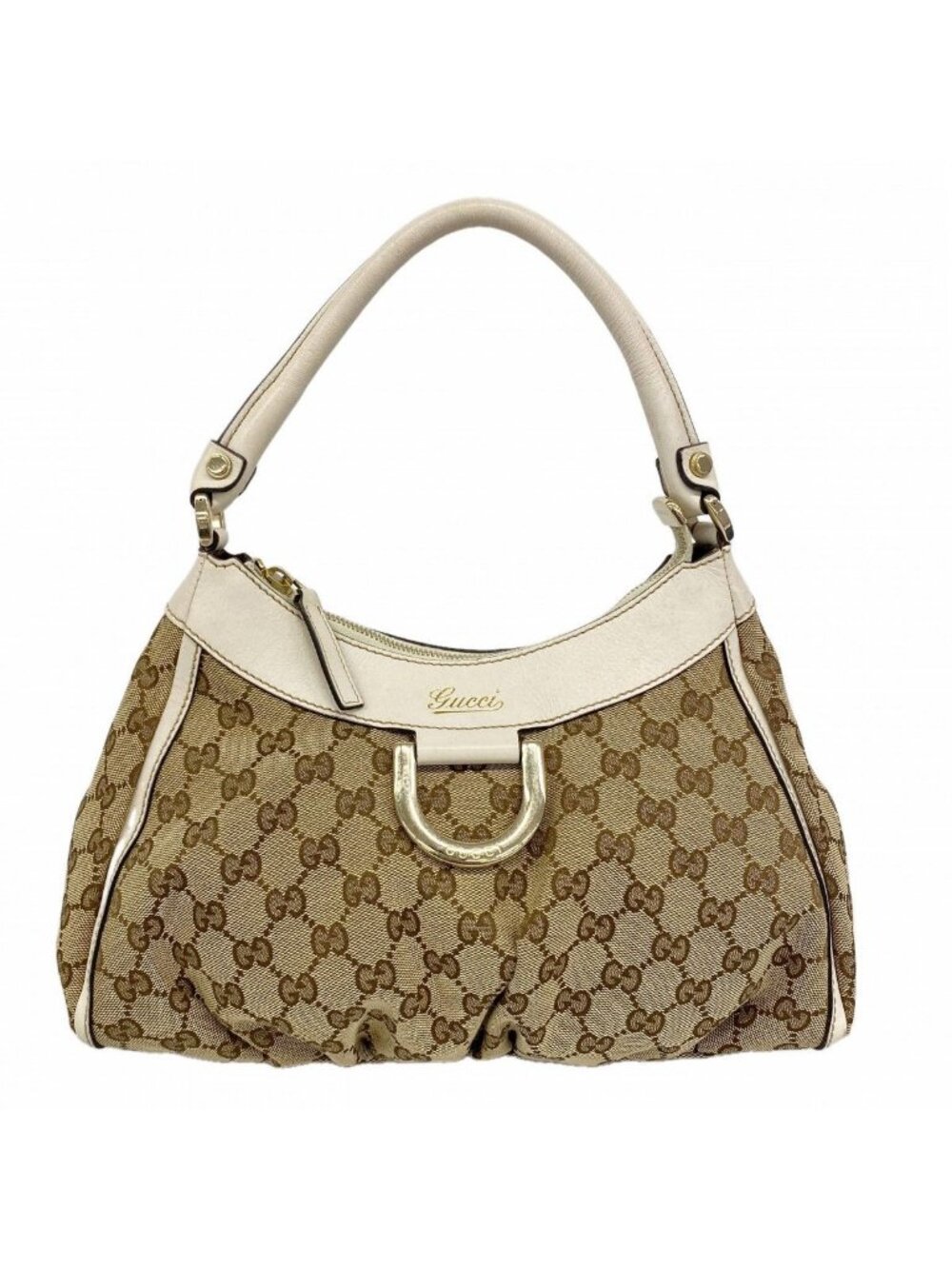 Gucci Handbag GG Canvas Abbey Beige Champagne Gold